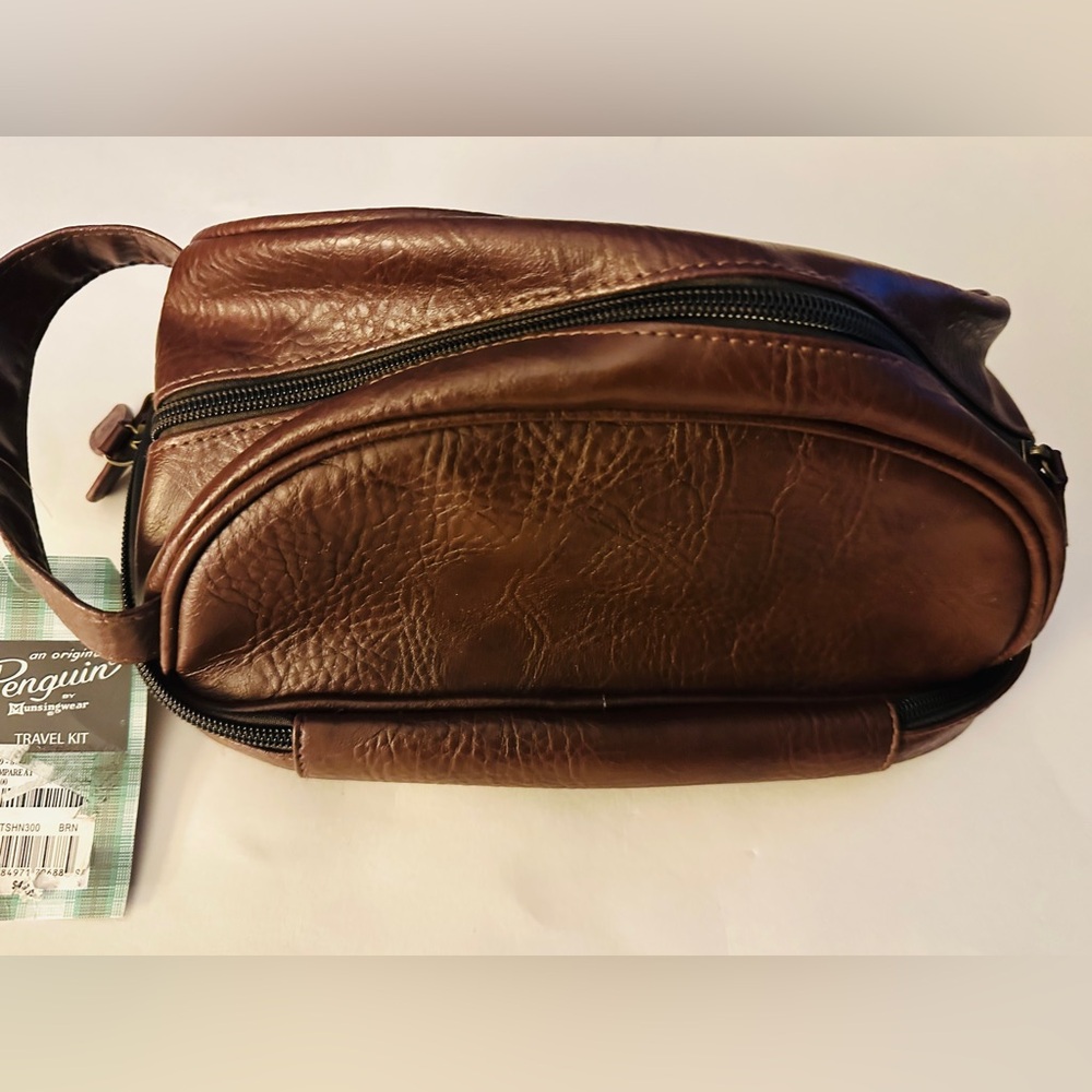 Original Penguin Toiletry Travel Bag Brown - Picture 3 of 6
